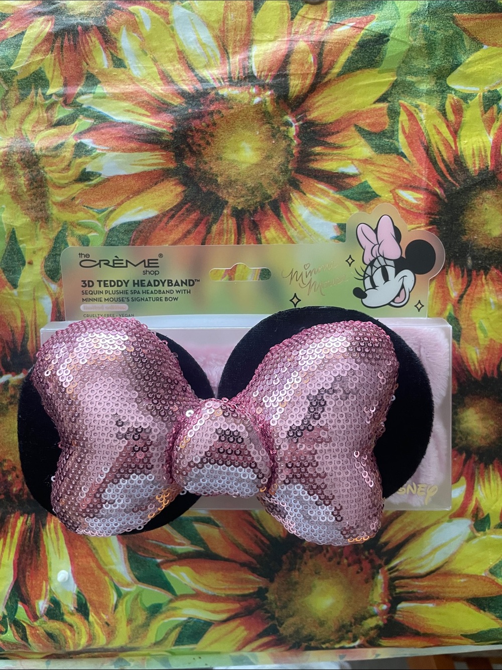 The Crème Shop Kids 3D Teddy Headband with Pink Sequin Bow